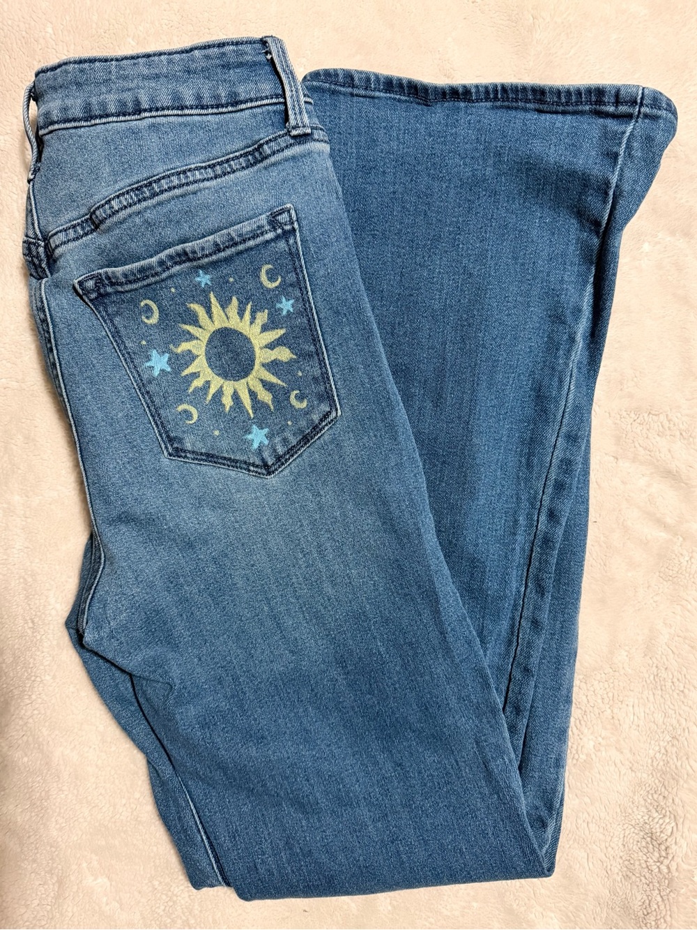 Old Navy Blue Flare Jeans with Sun & Stars Pocket